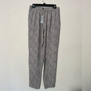NWT Eileen Fisher Chainette Printed Silk Georgette Crepe Pants Size S